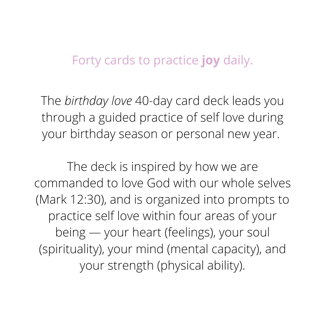 Birthday Self Love Practice Deck